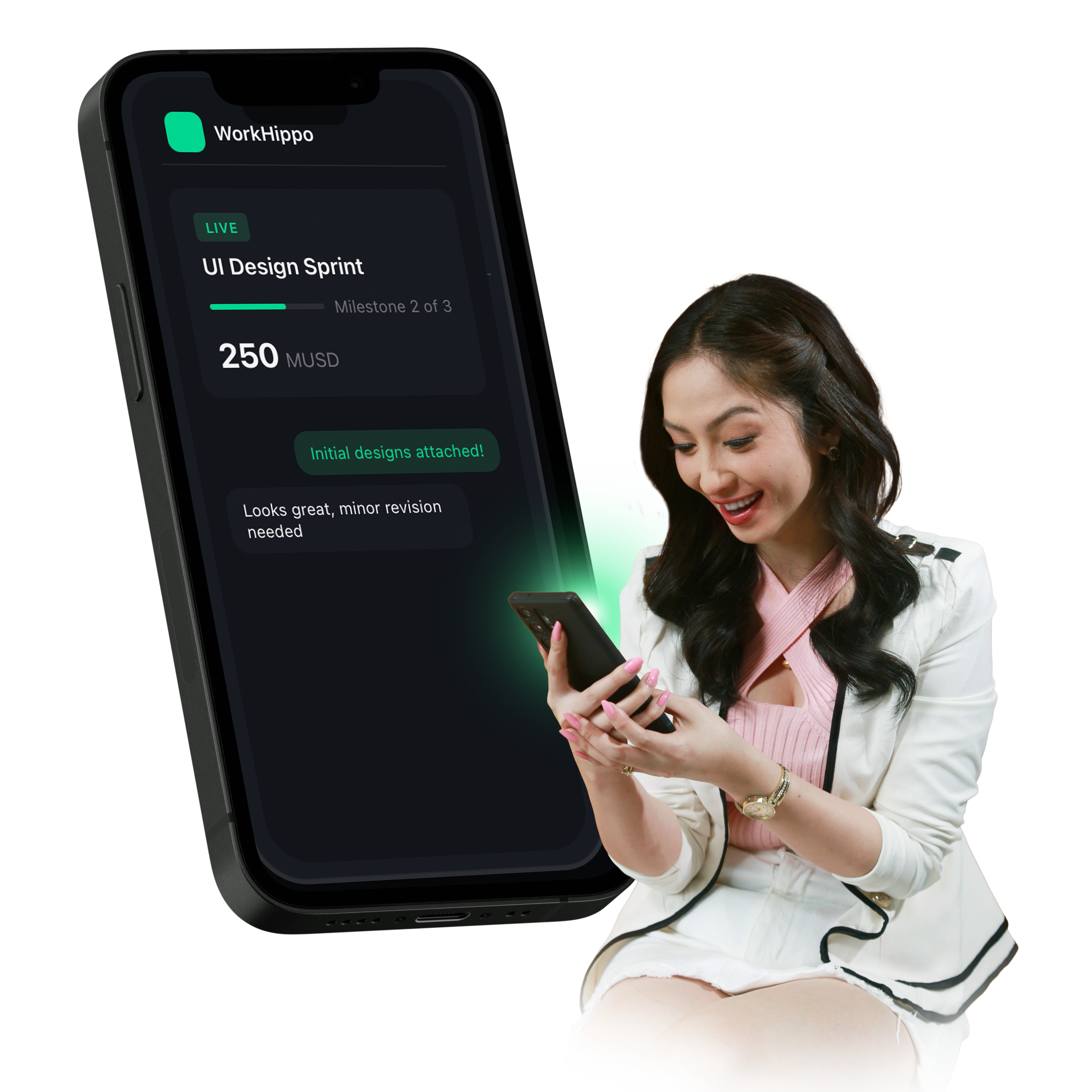 Happy freelancer celebrating successful project